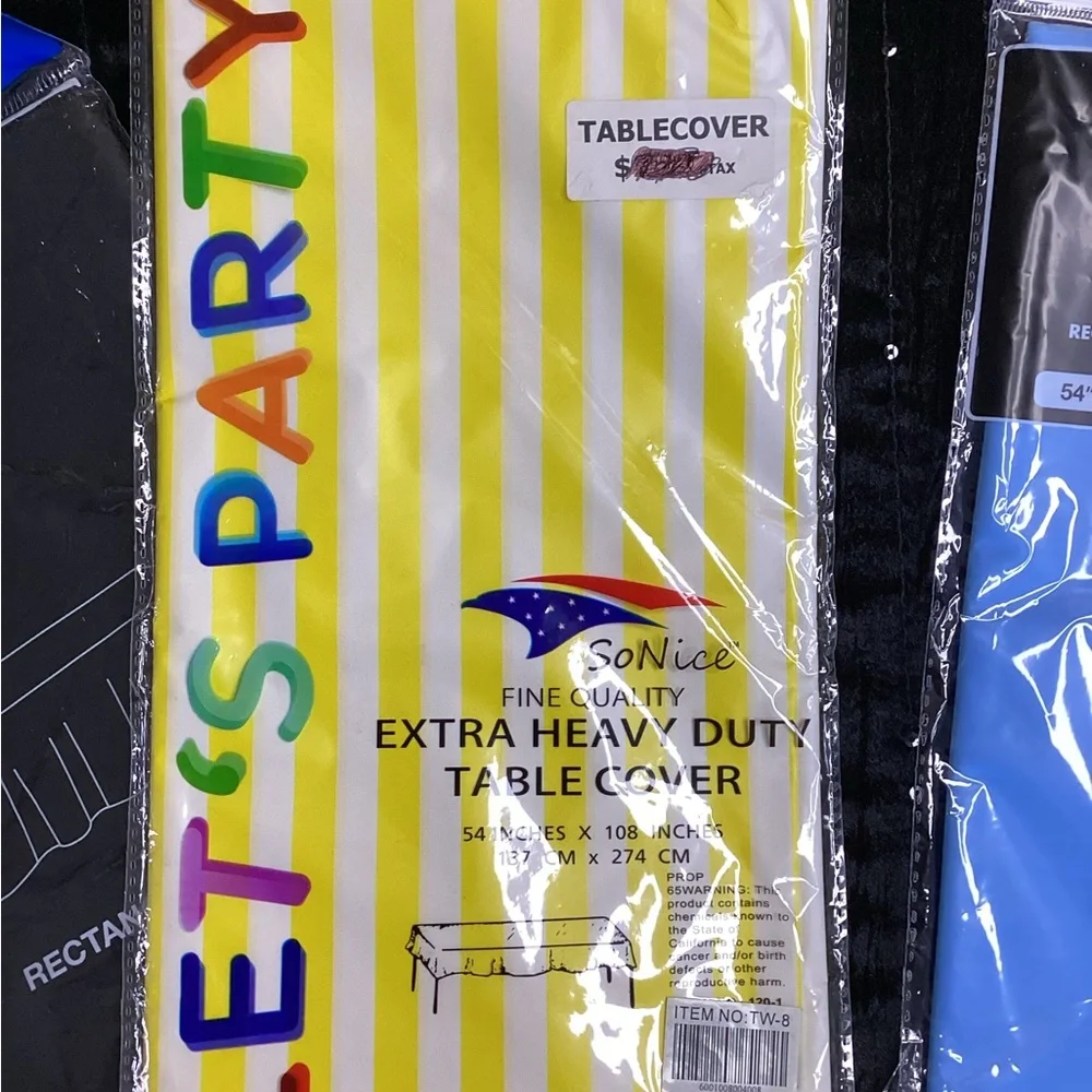 Set of 4 Heavy Duty Disposable Table Cover - Party Supplies 54 x 108